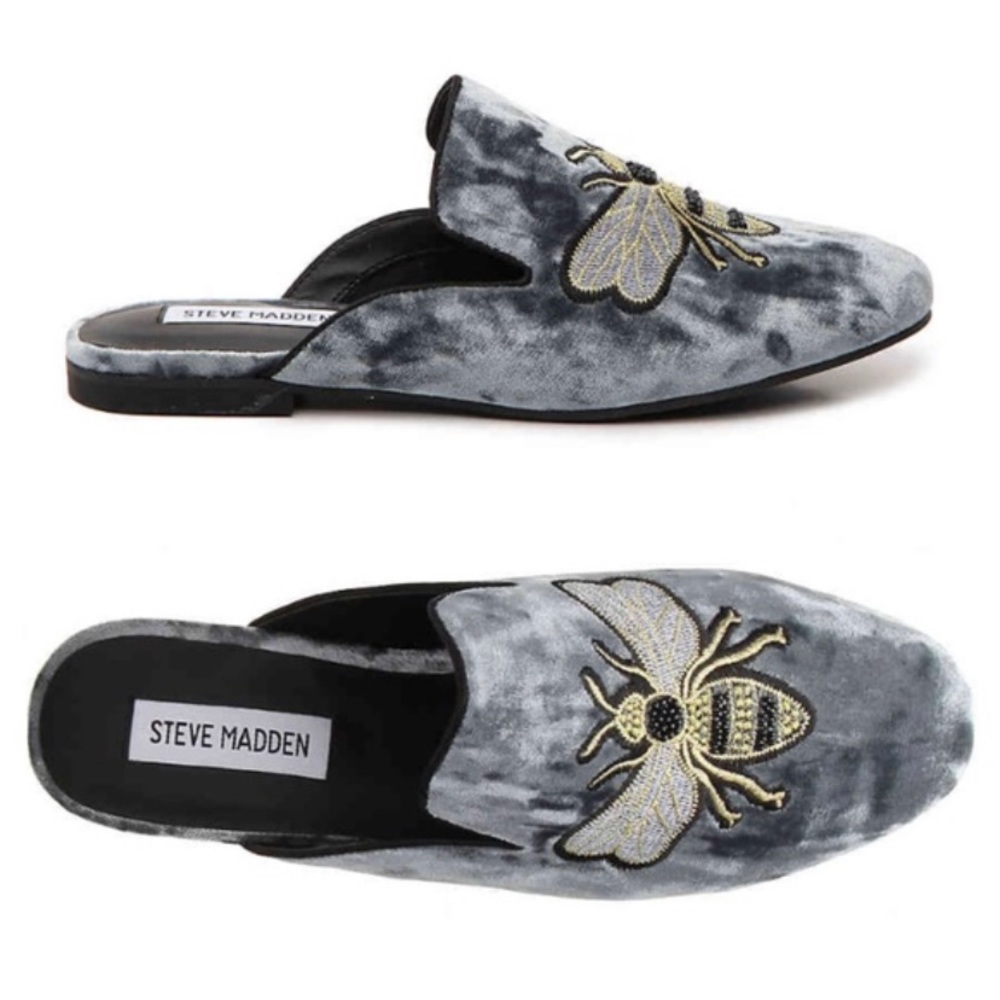 Steve Madden Hugh Velvet Bee Mules